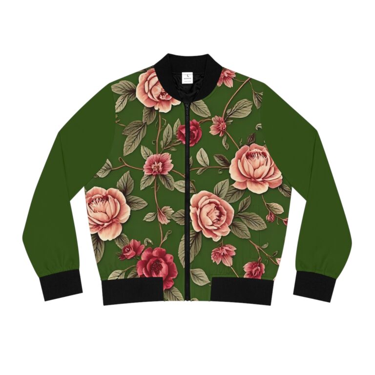 Victorian Rose Jacket, Vintage Floral Bomber