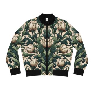 Art Nouveau Botanical Bomber Jacket – Vintage Elegance with Modern Edge, Vintage Style Coat