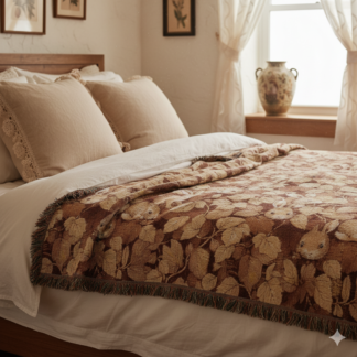 Snuggle into Nature’s Story – Woodland Rabbit Woven Blanket Delight