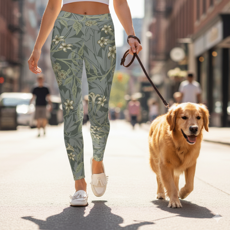 William Morris Leggings Green ‘Jasmine’ Women’s Casual, Everyday Comfort Sculpt