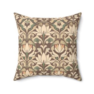 Art Nouveau Lotus Pillow - Elegance in Every Curving Bloom for Cozy Living Spaces