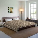 vintage floral velveteen throw – midnight teal & terracotta william morris style tapestry