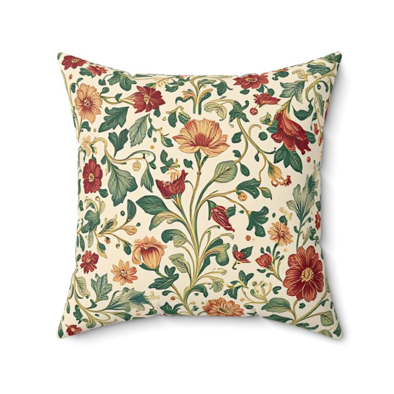 Floral Vintage Velvet Pillow — Victorian Garden Whispers on a Pillow of Softest Suede