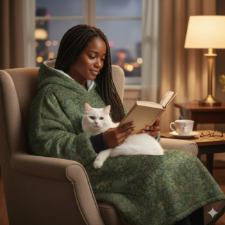 William Morris Hooded Blanket Unisex 'Floral Garden', Oversize Snuggie