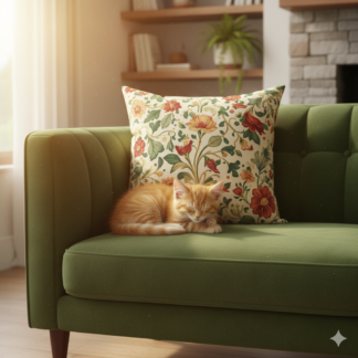 Floral Vintage Velvet Pillow — Victorian Garden Whispers on a Pillow of Softest Suede