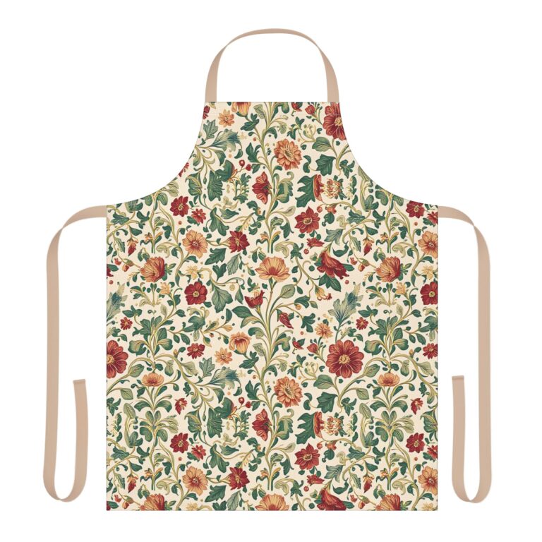 Floral Vintage Kitchen Apron – Vintage Blooms Woven in Time for Everyday Kitchen Romance