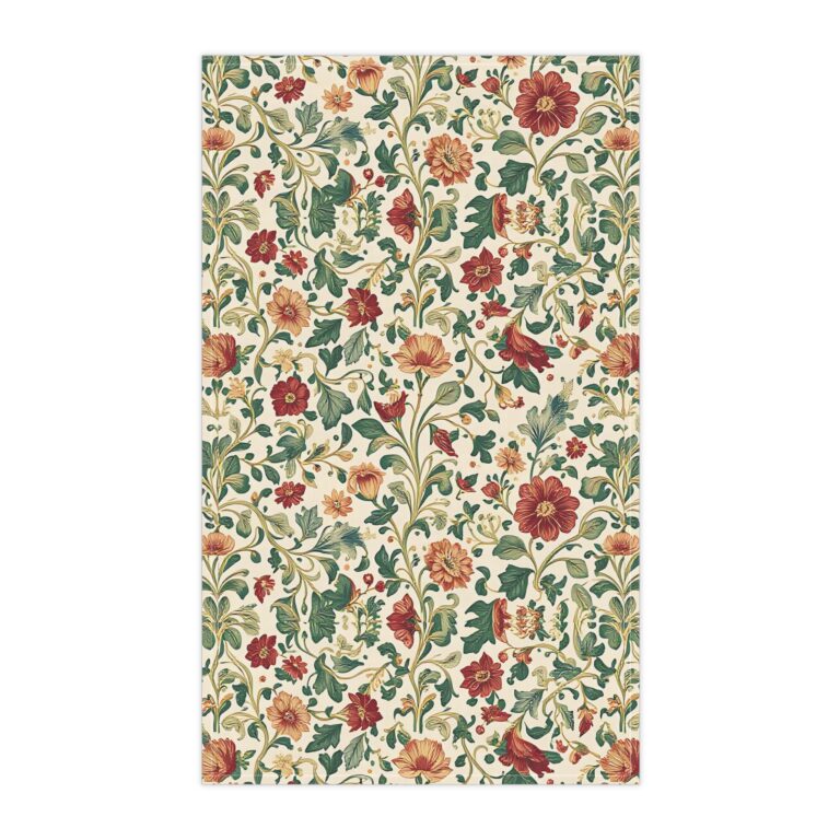 Floral Vintage-Inspired Cotton Kitchen Tea Towel – Everyday Drying Becomes Poetry with Vintage Floral Beauty