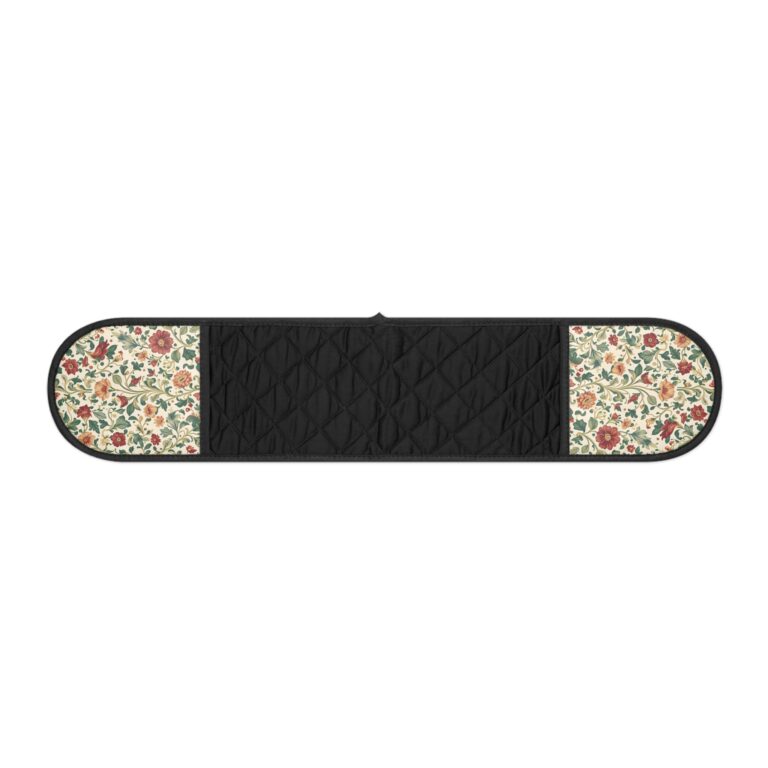 Floral Quilted Double Oven Mitts — Vintage Rose Kitchen Heat-Resistant Handle Cover for Warm Kitchen Moments