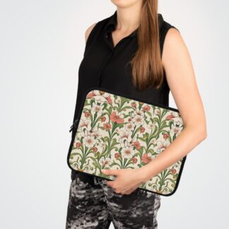 Vintage Floral Laptop Sleeve - Stylish Protection for Your Device Guarded By Whispers Of Vintage Florals