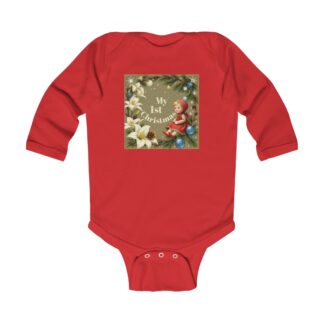 Victorian Art My 1st Christmas Infant Bodysuit – Vintage Holiday Baby One-Piece