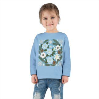 Toddler Long Sleeve Tee - Winter Blooms Woven into a Toddler Tee of Warmth
