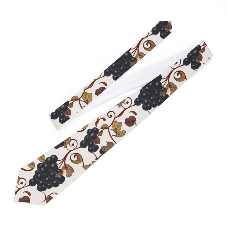 Art Nouveau Vine: Grapevine Pattern Necktie β Vintage Black Grape Floral Tie