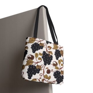 Art Nouveau Vine: Grapevine Pattern Tote Bag — Vintage Black Grape Market Tote
