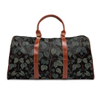 Leaf Vine Waterproof Travel Bag — Dark Botanical Weekender Duffel