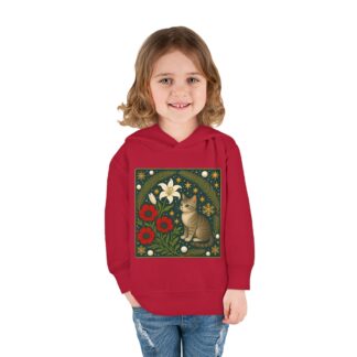Toddler Hoodie with Vintage Floral Cat Print — Cute Cozy Pullover for Kids