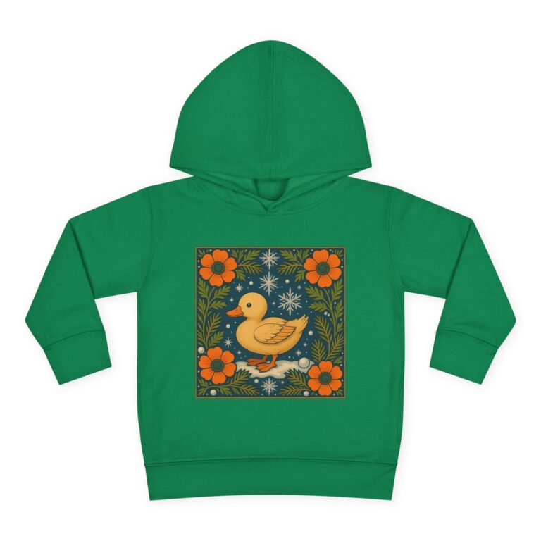 Toddler Duck Hoodie — Cute Floral Duck Pullover for Kids