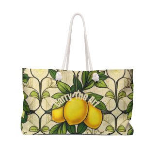 Art Nouveau Citrus: Lemon Pattern Weekender Bag — Vintage Citrus Travel Tote