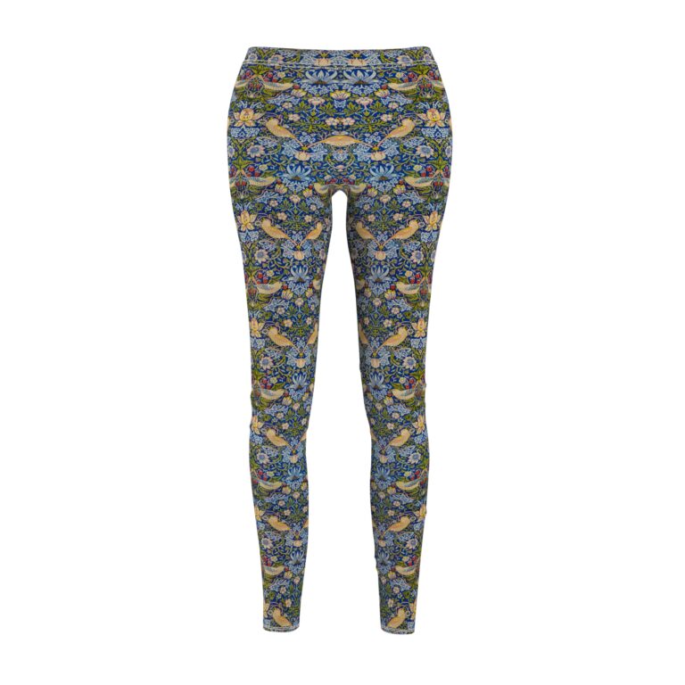 Heritage Garden Poetics William Morris ‘Strawberry Thief’ Leggings — Artful Comfort Worn on the Path
