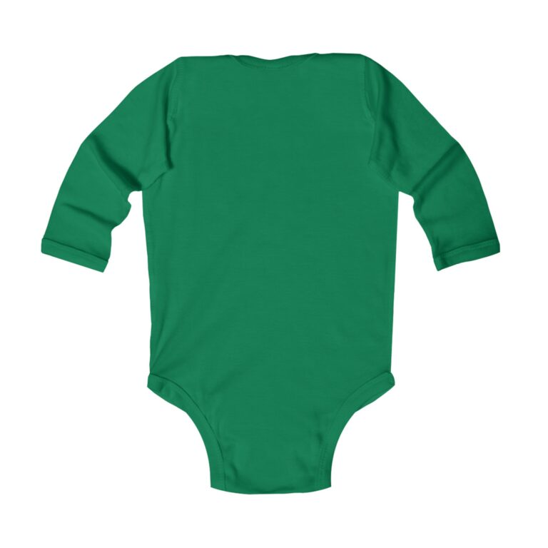 My 1st Christmas Infant Bodysuit – Floral Puppy Green Red Navy Long Sleeve Baby Onesie