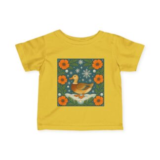 Arts & Crafts Duckling Infant Tee — Whimsical Duck Floral Baby Shirt, A Tale of Gentle, Wild Beauty