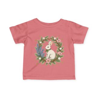 Springtime's Sweetest Bunny Infant Tee — Cute Floral Easter Bunny Wreath Baby Shirt