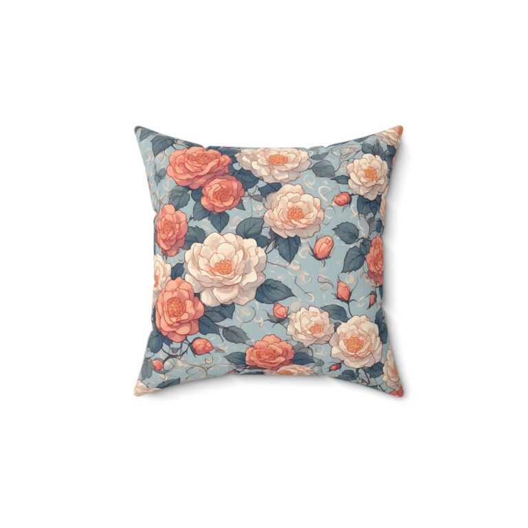 Victorian Rose Garden Throw Pillow — A Suede Sanctuary of Timeless Art