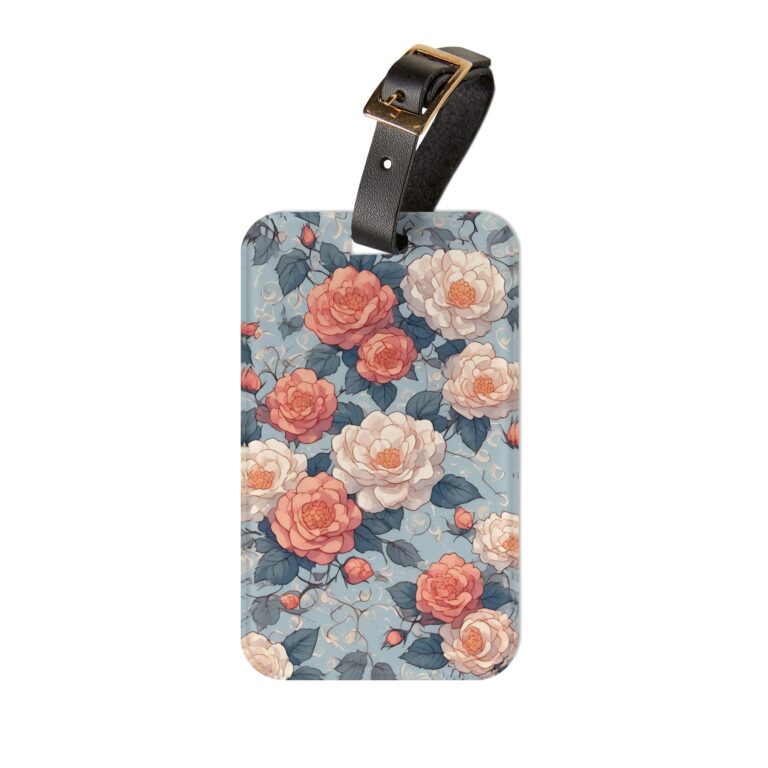 Floral Rose Luggage Tag — Victorian Blooms Traveler ID Tag