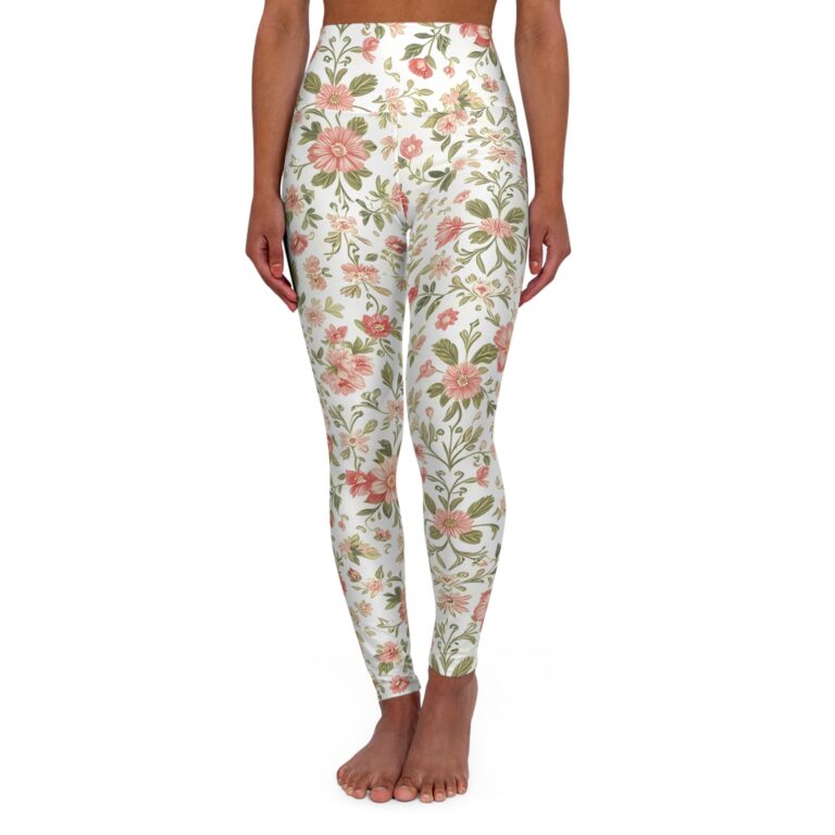 Floral High-Waist Yoga Leggings — Meadow Trail All-Over Print
