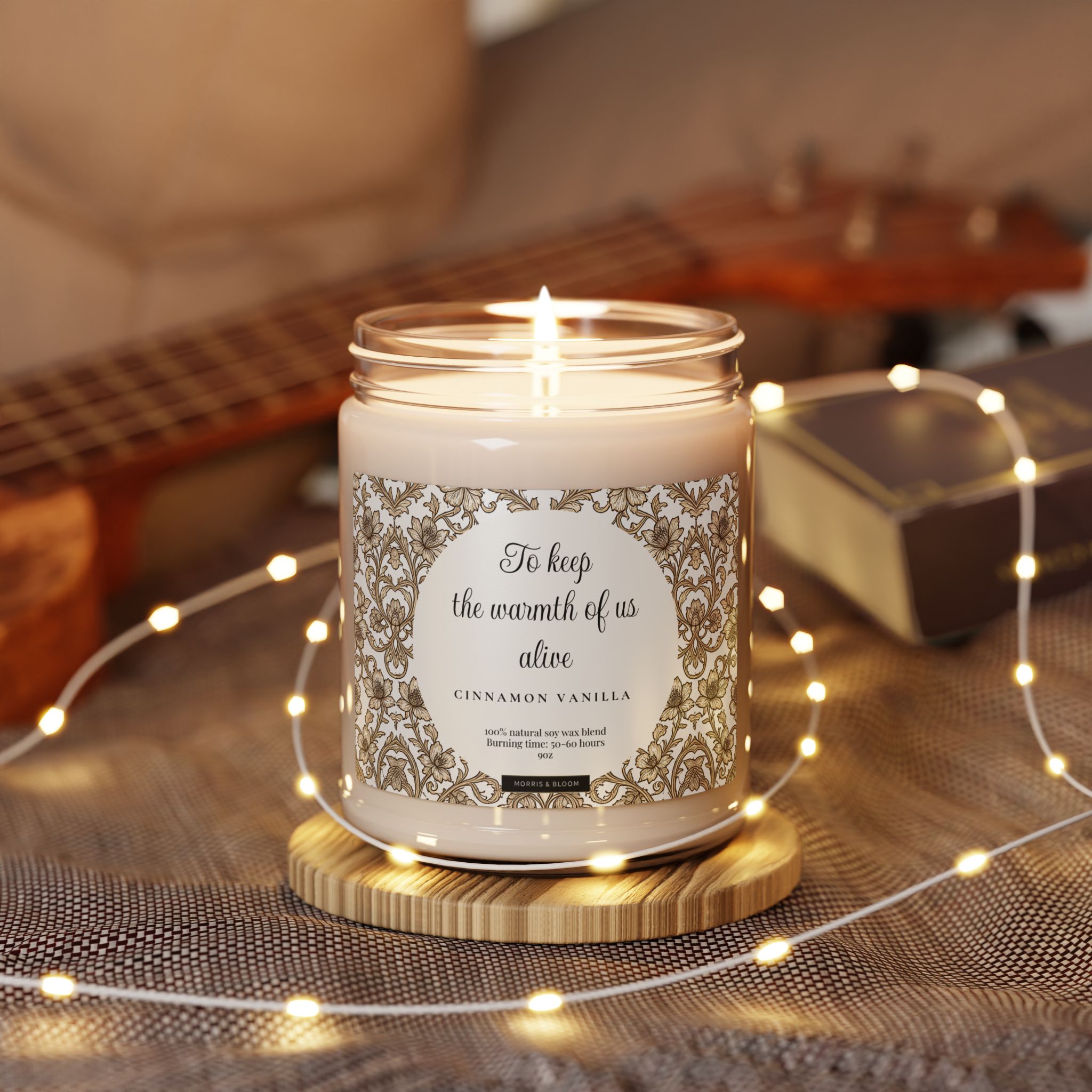 Cinnamon Vanilla Soy Candle — “To Keep the Warmth of Us Alive” 9oz - Image 4