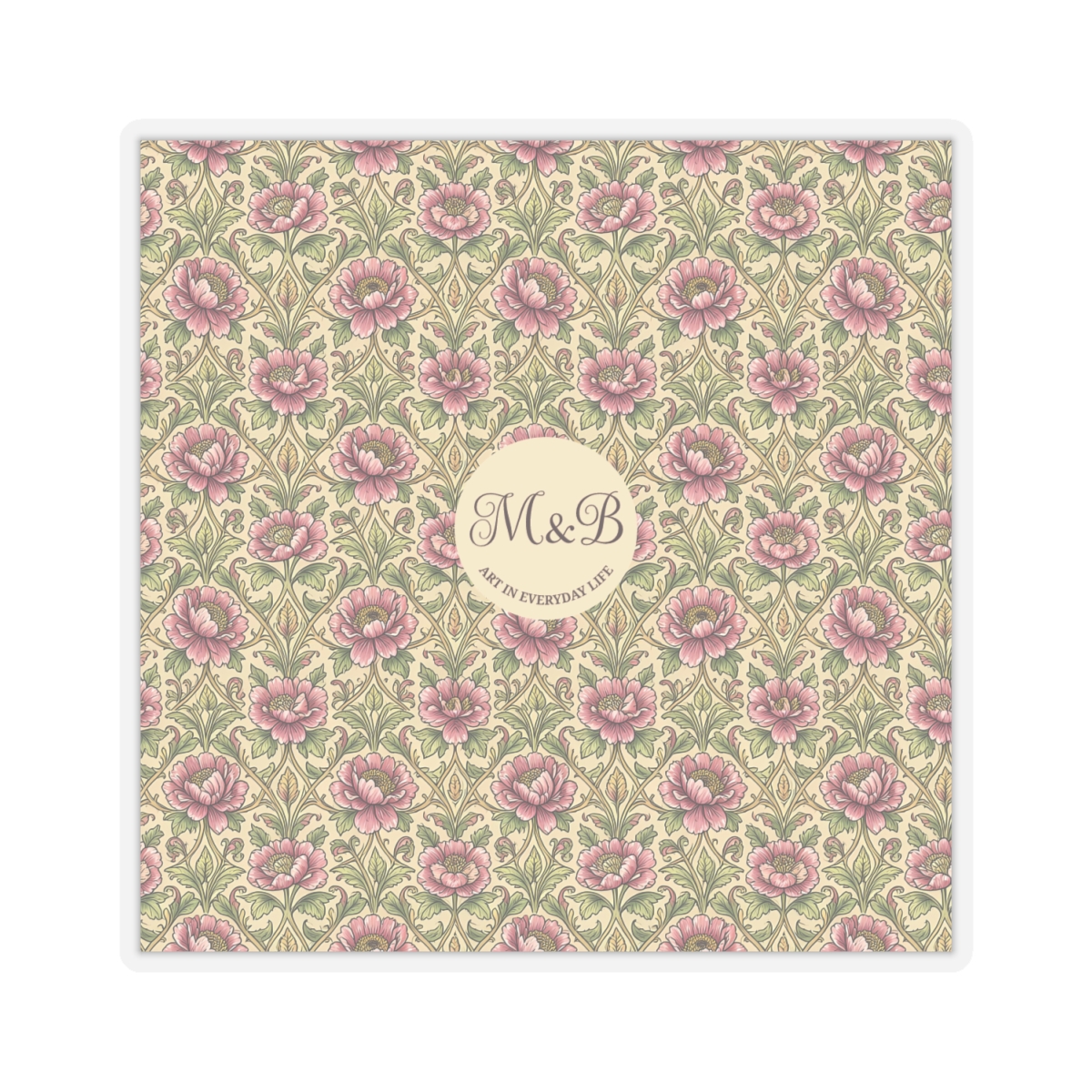 vintage floral kiss-cut sticker