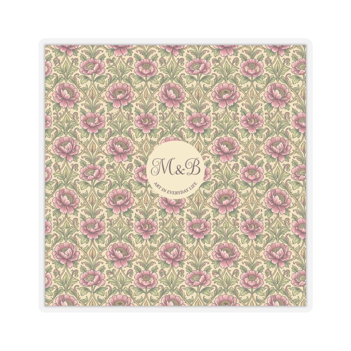 kiss-cut sticker with monogram accent