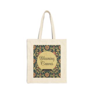 blooming canvas cotton tote bag – vintage floral arts & crafts shopping bag