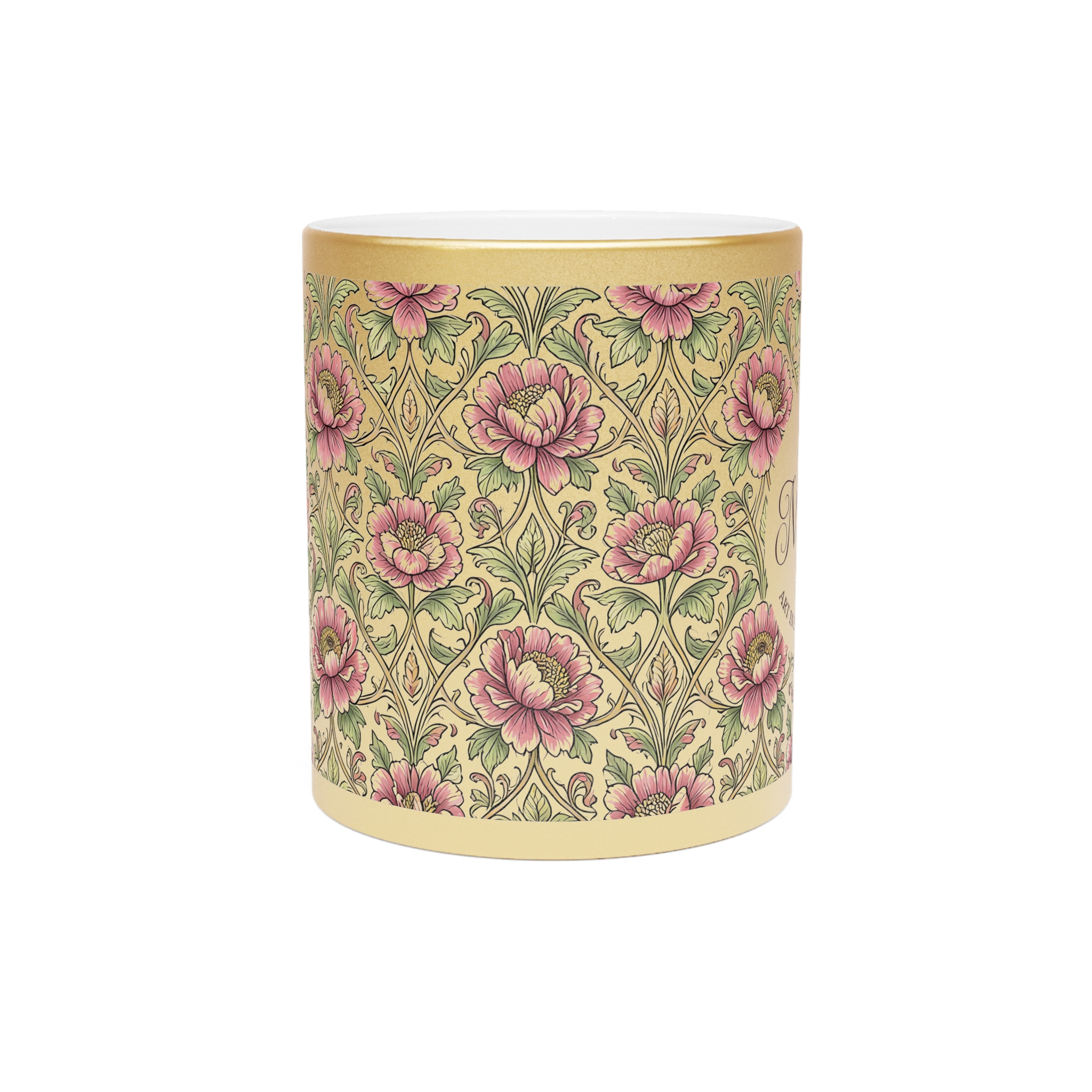 floral cup with monogram