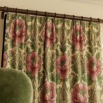 vintage floral curtain close view