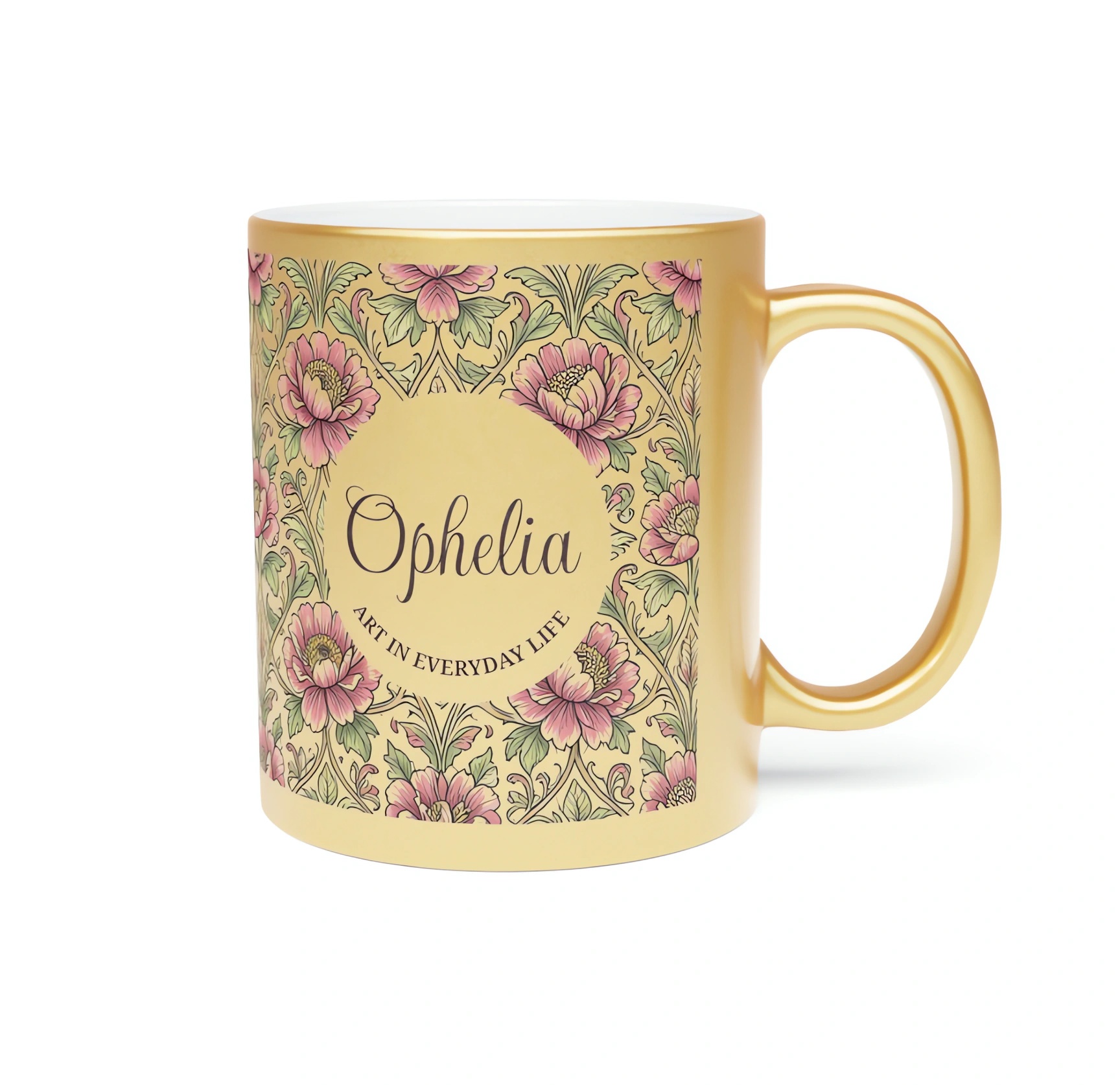 gold coffee mug with name print