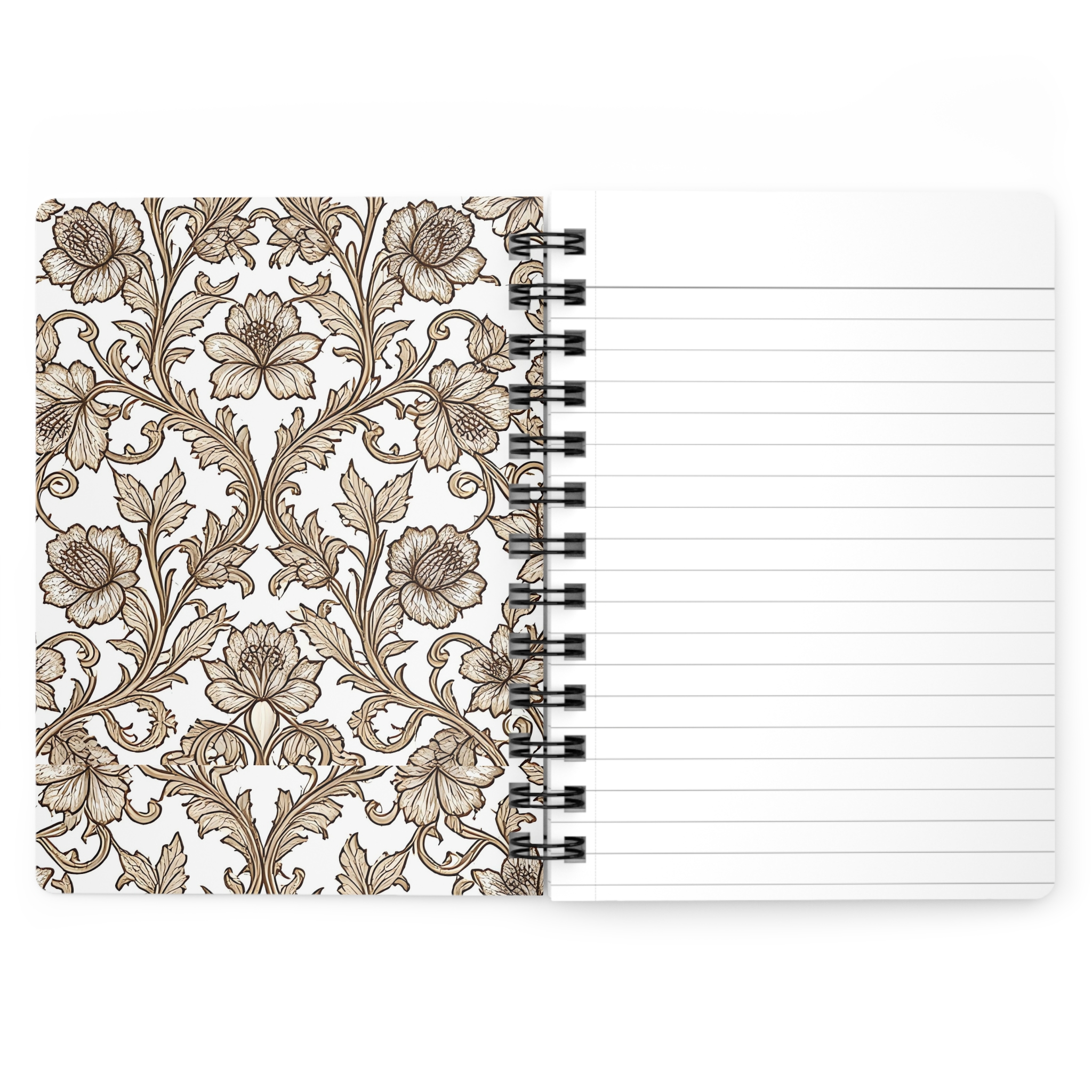 Personalized Wedding Planner Journal — Sepia Toile Vintage Spiral Notebook with Custom Name - Image 4