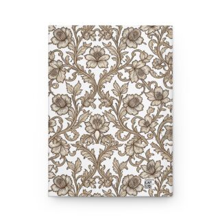 wedding guest book hardcover journal — personalized floral vintage sepia toile monogram