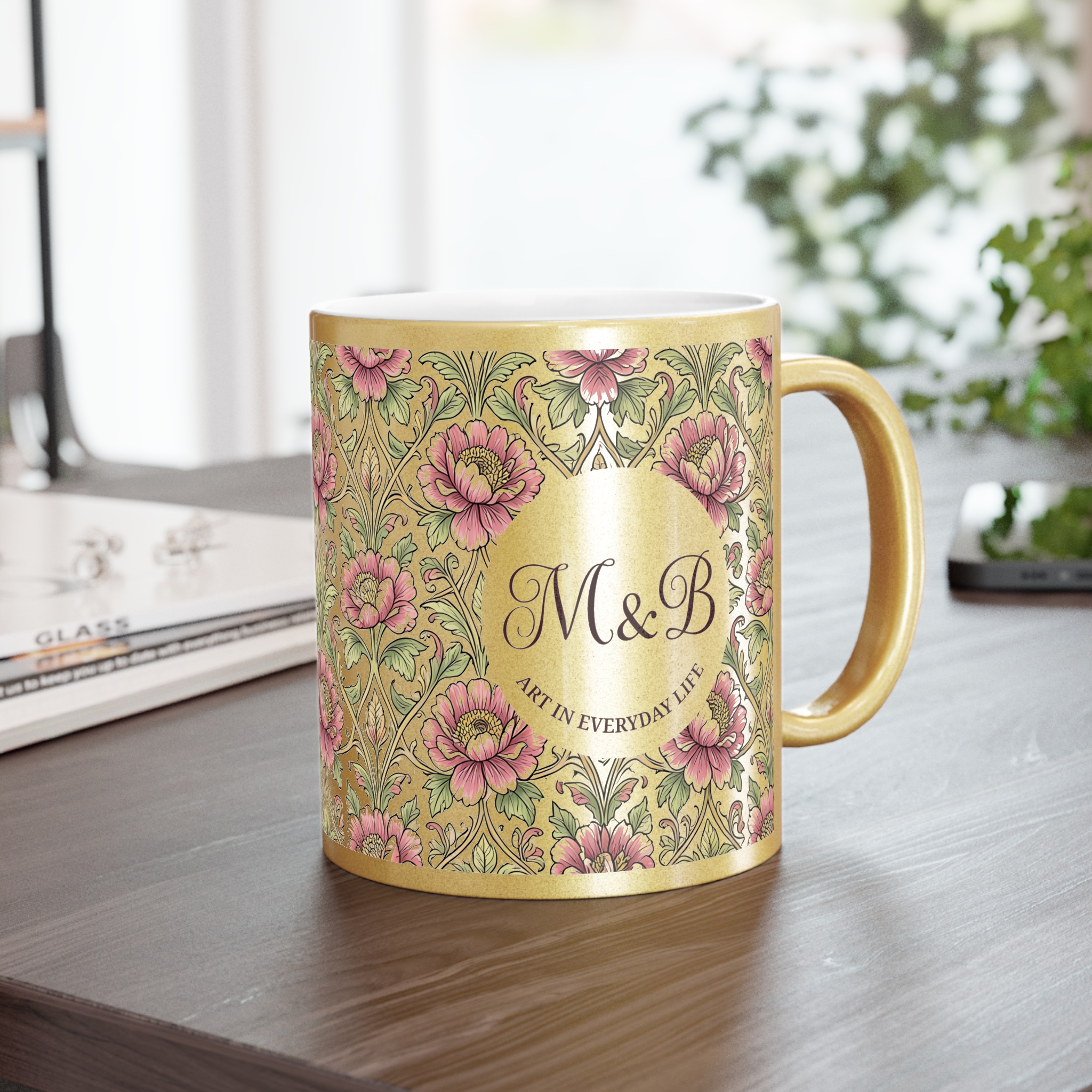 gold cup with monogram