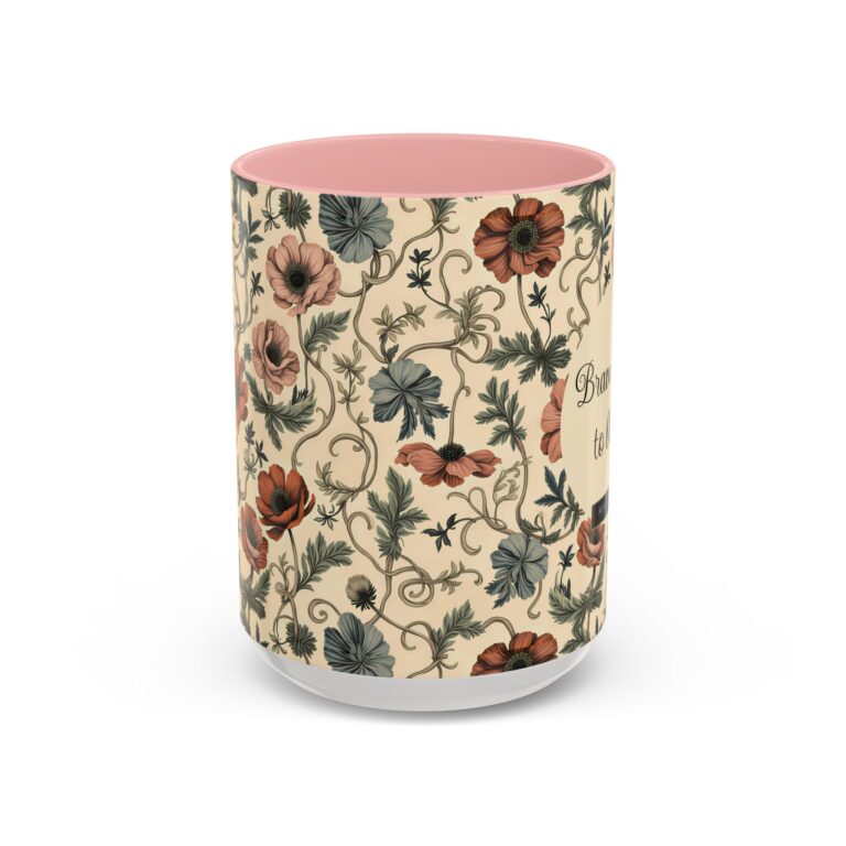 Custom Floral Coffee Mug — Earthy Anemone Garden Art Personalized Ceramic Mug