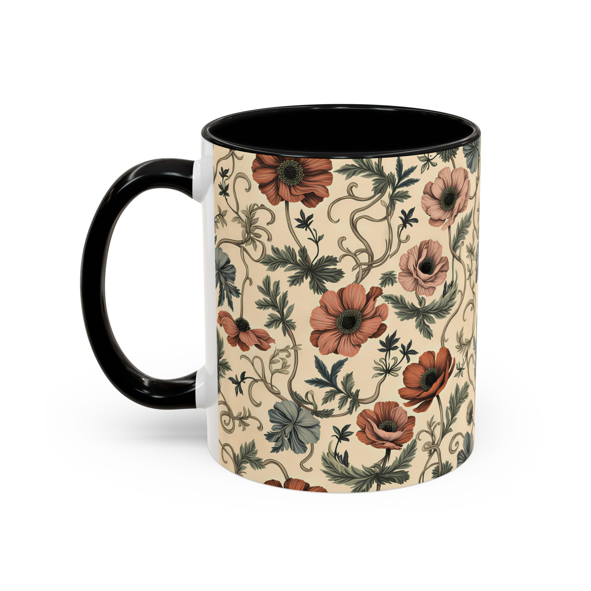 Custom Floral Coffee Mug — Earthy Anemone Garden Art Personalized Ceramic Mug - Image 8