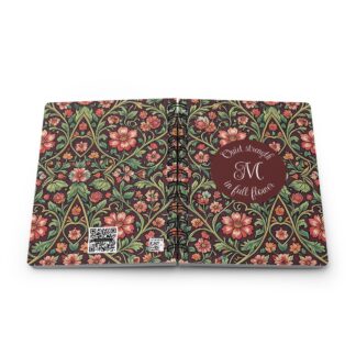 personalized monogram notebook – espresso flora vintage botanical spiral journal