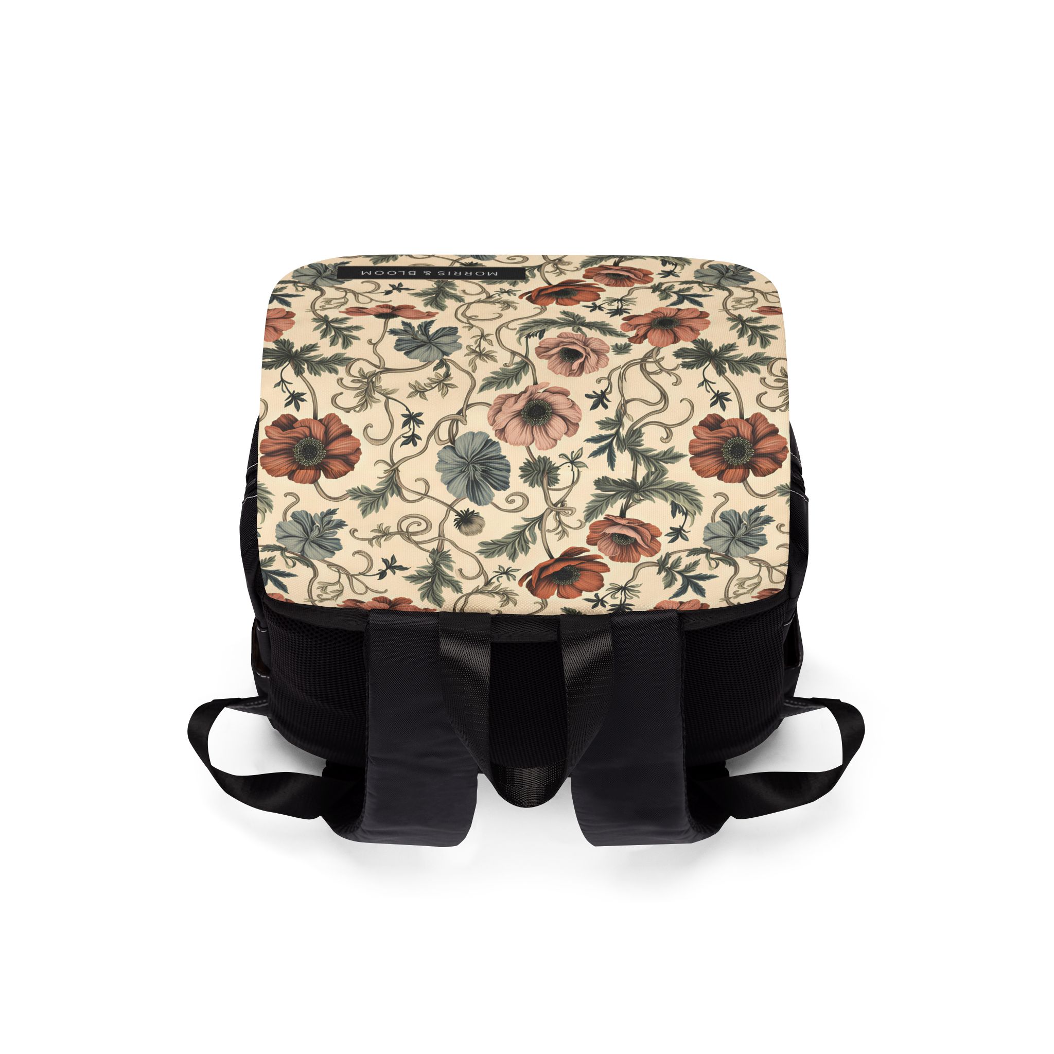 Vintage Floral Flap Backpack-Purse – Earthy Anemone Daily City Bag - Image 5