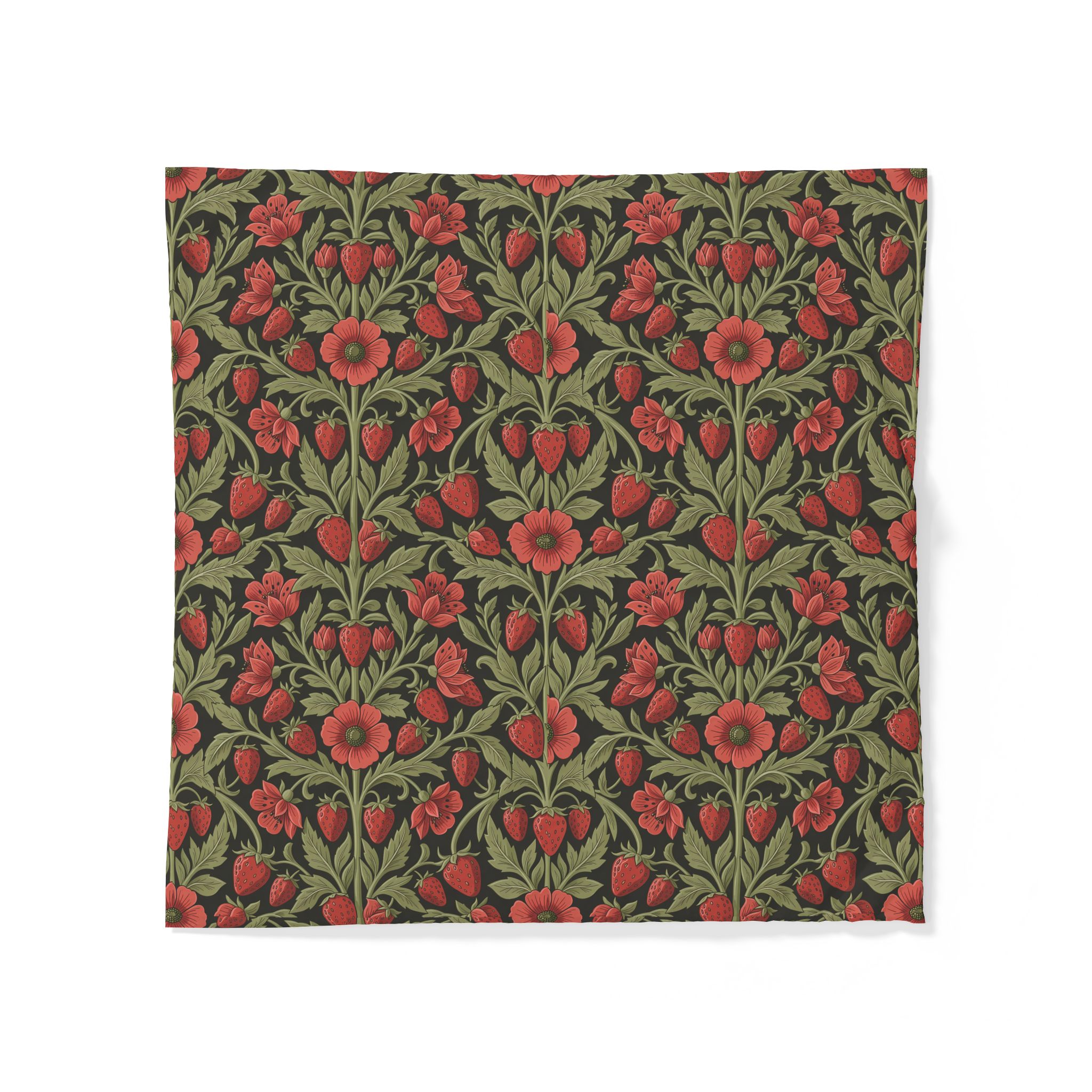 Premium Cotton Wild Strawberry & Sage Duvet Cover – Vintage Botanical Bedding Set - Image 7