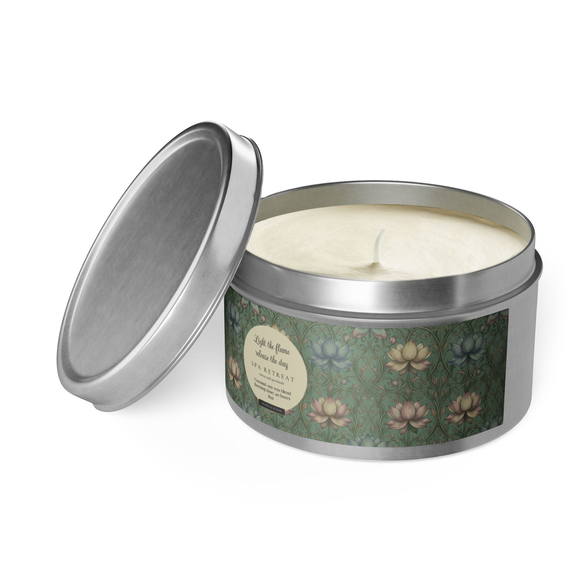 Spa Retreat Scented Tin Candle — The Empress Lotus Relaxing Luxury Spa Retreat Aromatherapy for Home & Self-Care - Image 13