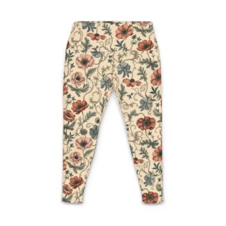 floral vintage yoga leggings — earthy anemone garden botanical print yoga pants
