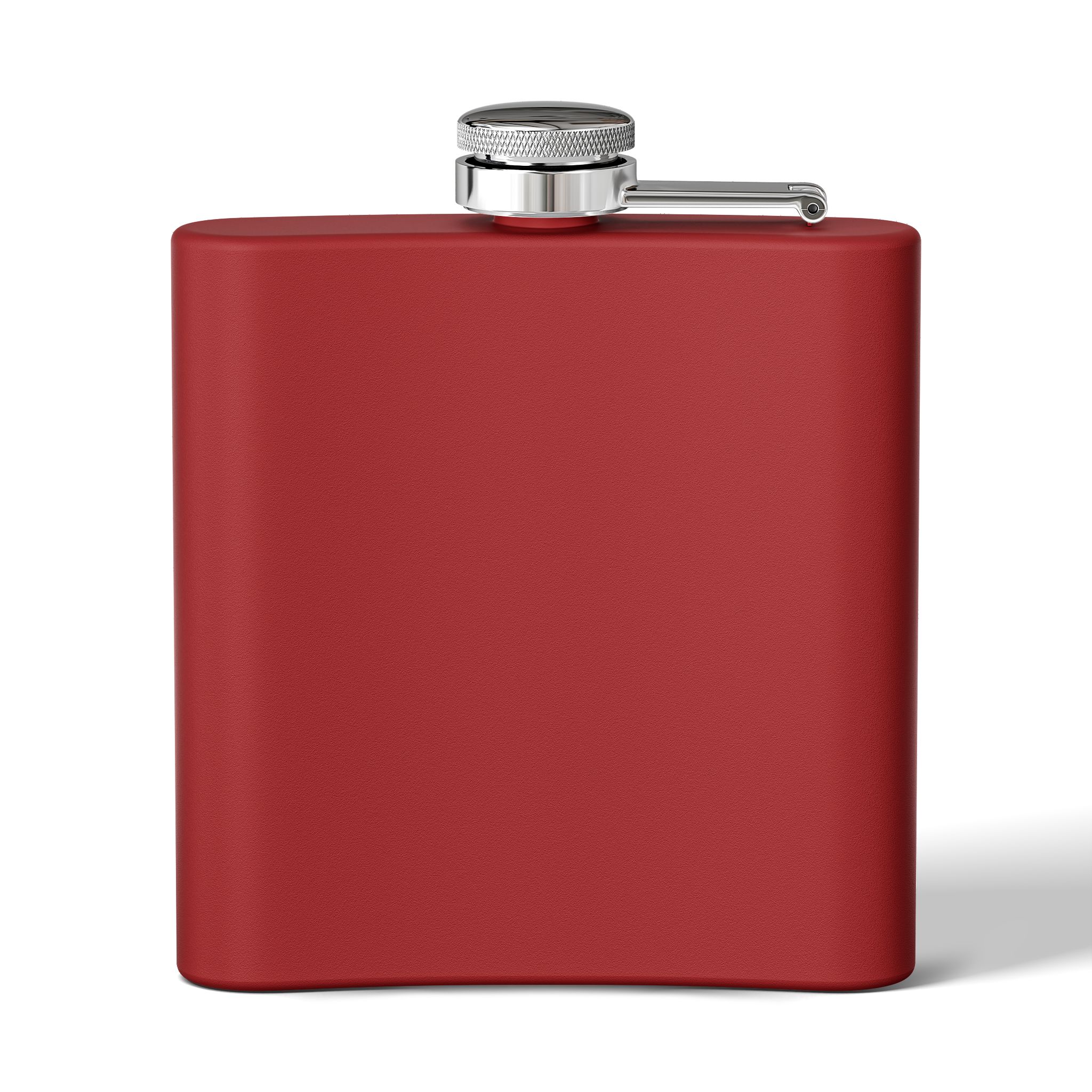 Vintage Floral Strawberry Pattern Flask — Matte Red Wild Strawberry & Sage Stainless Steel Pocket Flask 6oz - Image 4