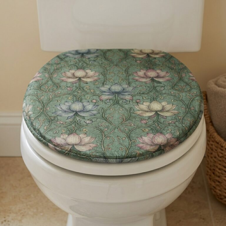 The Empress Lotus 3-Piece Bathroom Rug Set – Tranquil Art Nouveau Comfort for Your Sanctuary