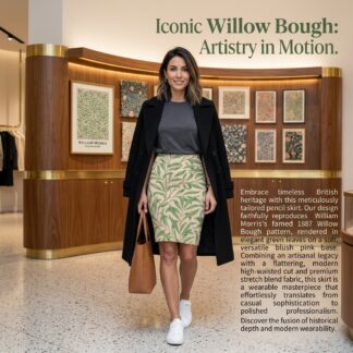 william morris willow bough pencil skirt – high-waisted botanical bodycon