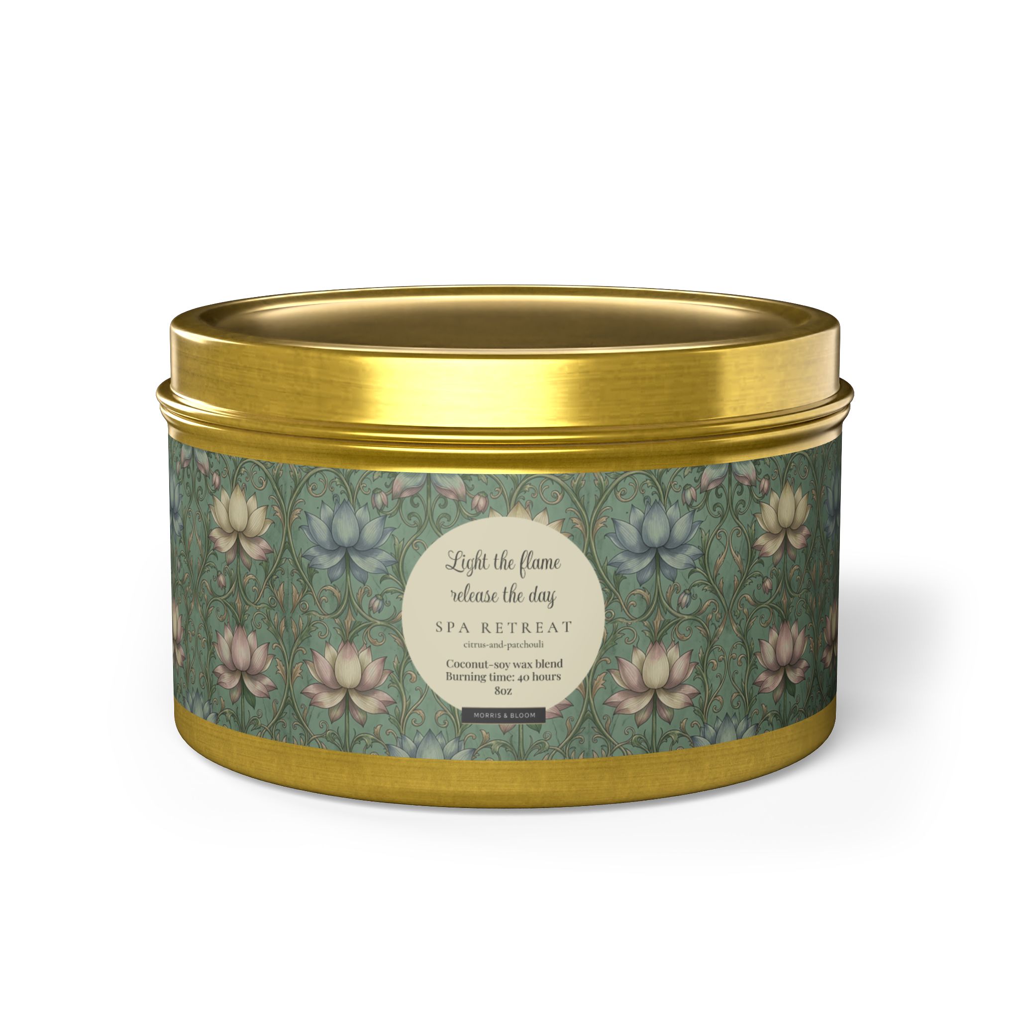 Spa Retreat Scented Tin Candle — The Empress Lotus Relaxing Luxury Spa Retreat Aromatherapy for Home & Self-Care - Image 8