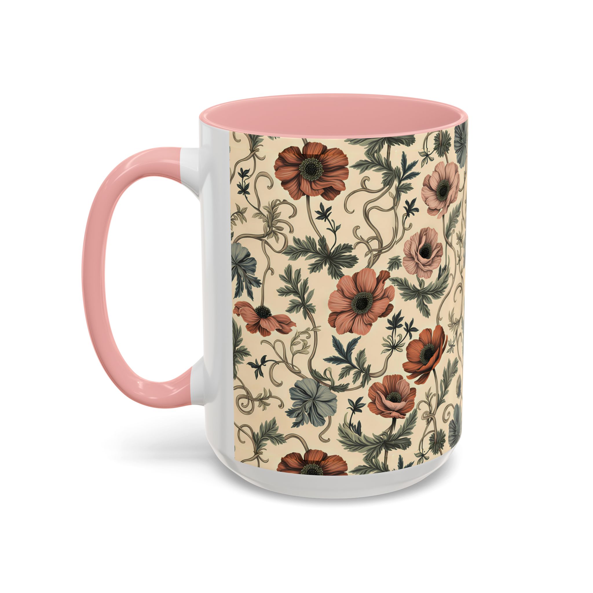Custom Floral Coffee Mug — Earthy Anemone Garden Art Personalized Ceramic Mug - Image 4